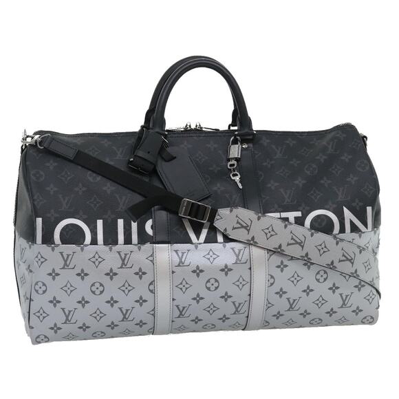 LOUIS VUITTON Eclipse Split Keepall Bandouliere 50 Boston Bag M43817 - Picture 1 of 16
